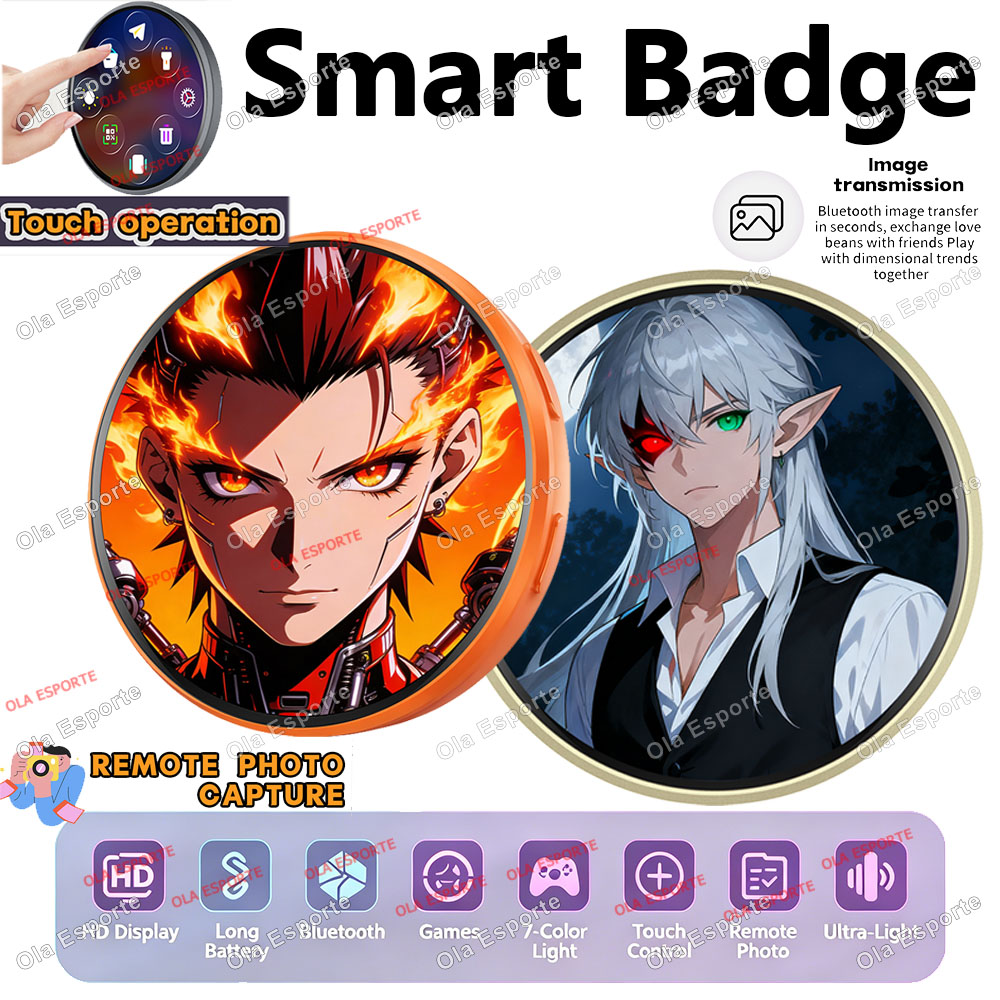 Smart Home Icon - Anime E-Abzeichen Display-Pin 1,85 Zoll Touchscreen