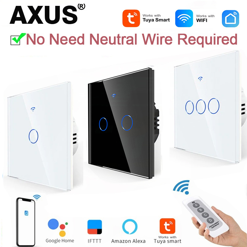 Smart Home Wiz - AXUS EU WLAN-Smart-Lichtschalter ohne Neutralleiter, Touch-Schalter