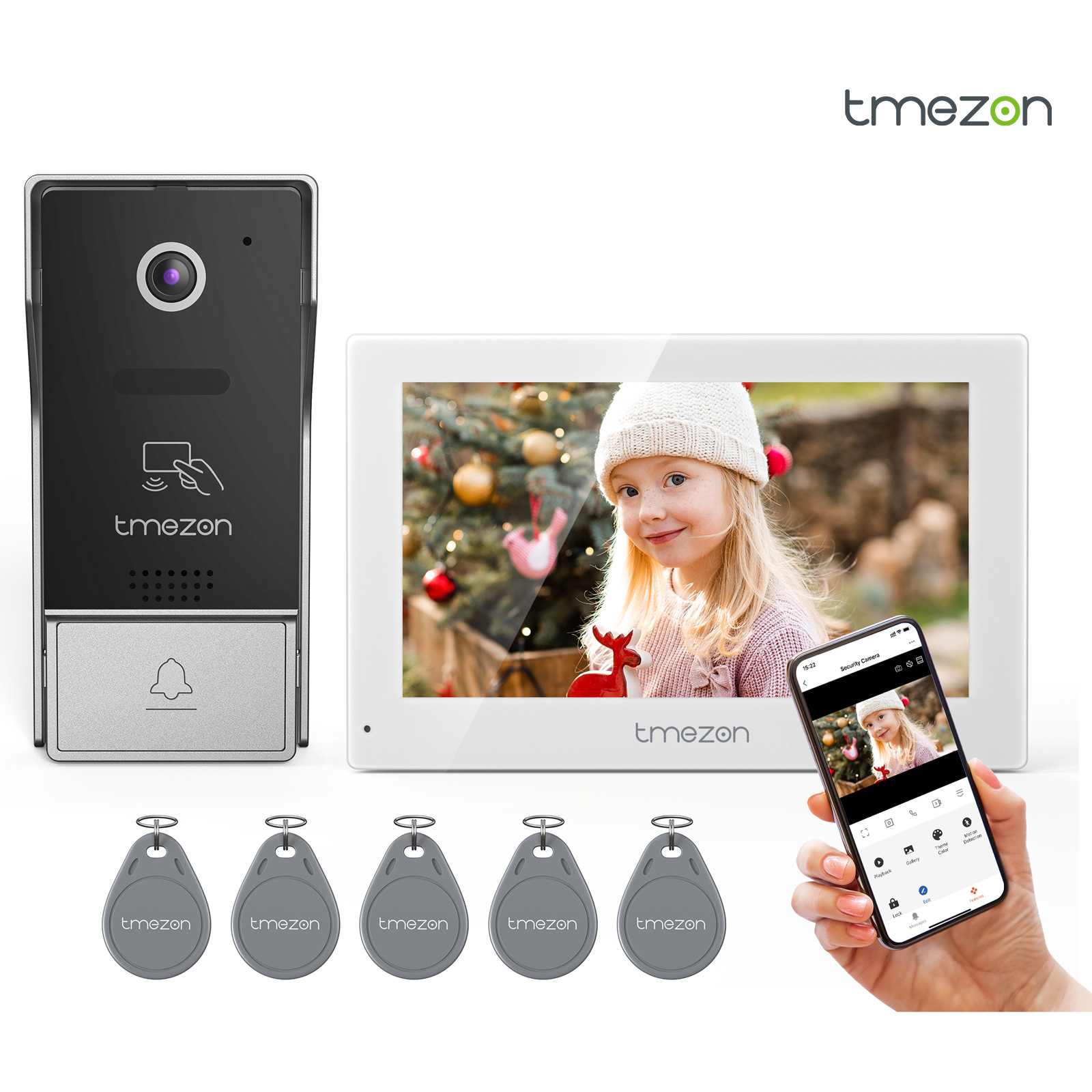 Smart Home Video Doorbell App - 7 Zoll Tuya 1080P drahtloses Wifi