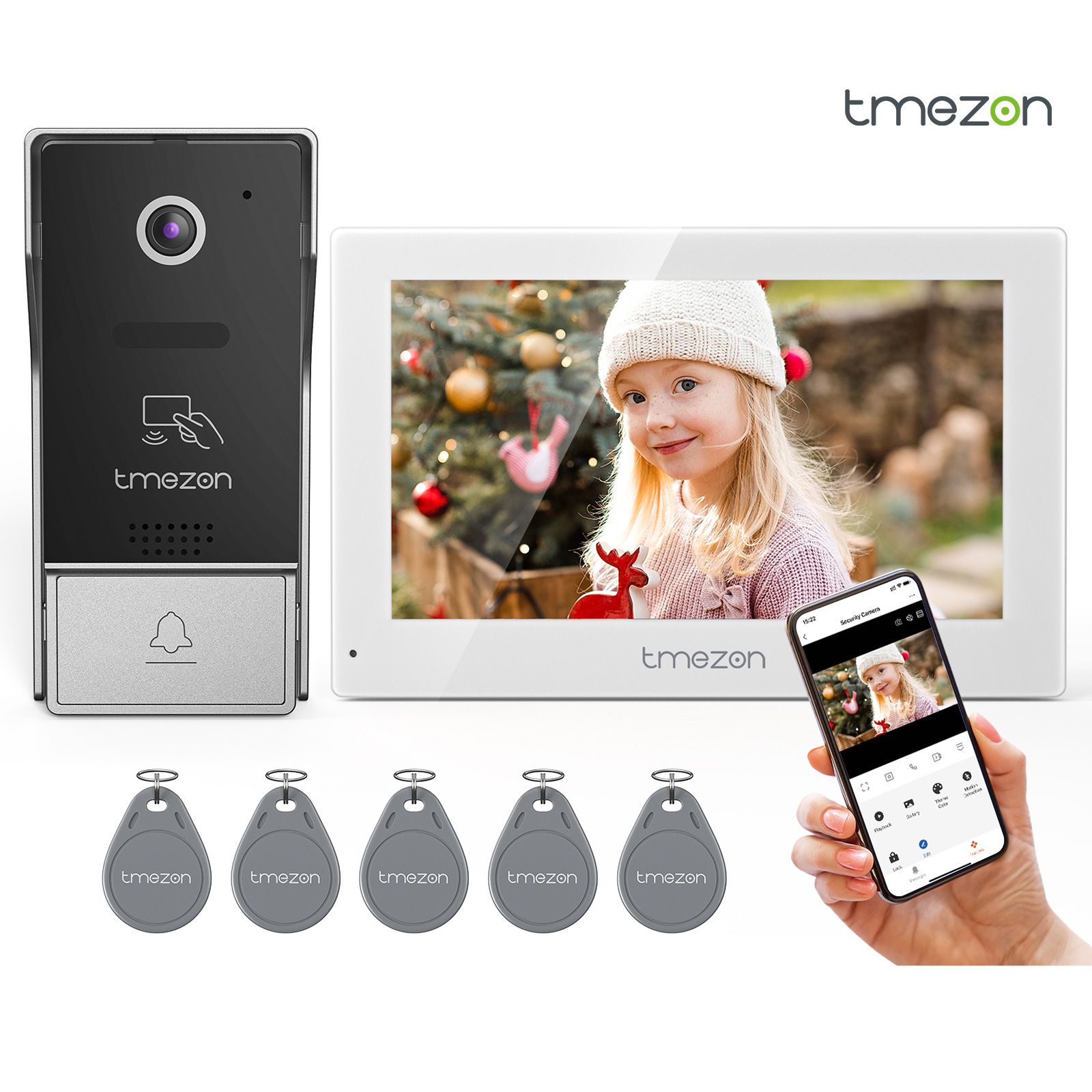 Smart Home Video Doorbell App - 7 Zoll Tuya APP 1080P drahtlose