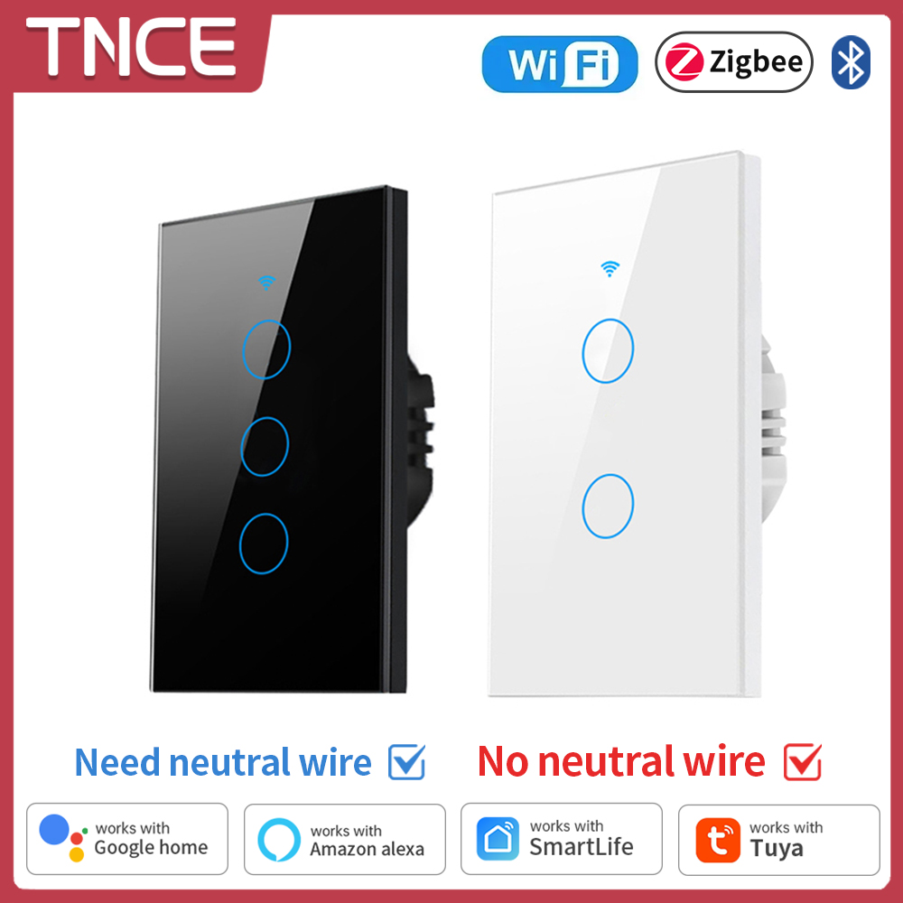 Smart Home Wiz - TNCE Tuya WiFi/Zigbee Smart Lichtschalter, Neutralleiter/Kein