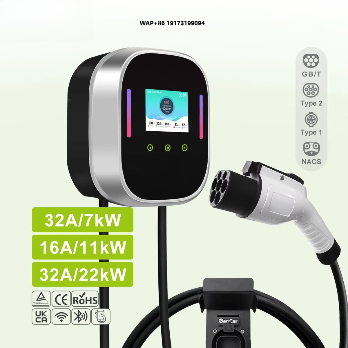 Smart Home Wifi - Intelligente EV-Ladestation Wallbox 22kW 11kW 7kW