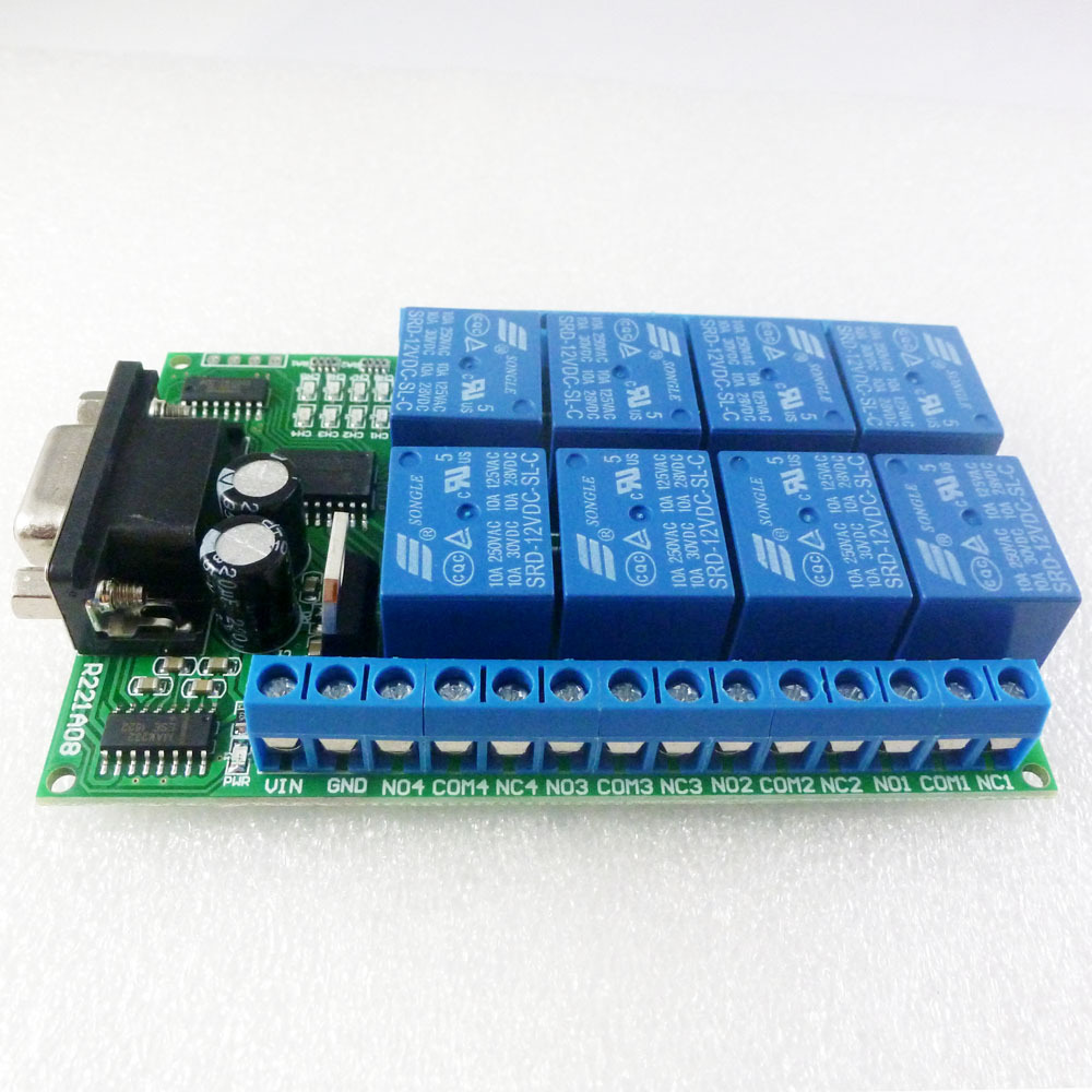 Smart Home With Plc - 8-Kanal DC 12V RS232 Relais-Board PC