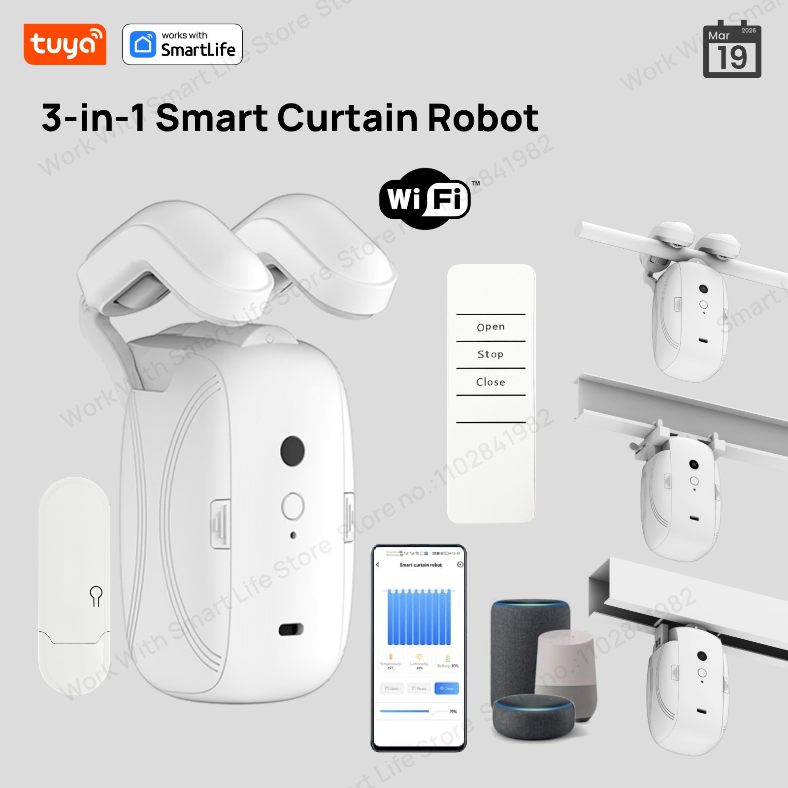 1/2 Stück Tuya Smart WiFi Vorh – Smart Curtain Robot Bewertung und Preis