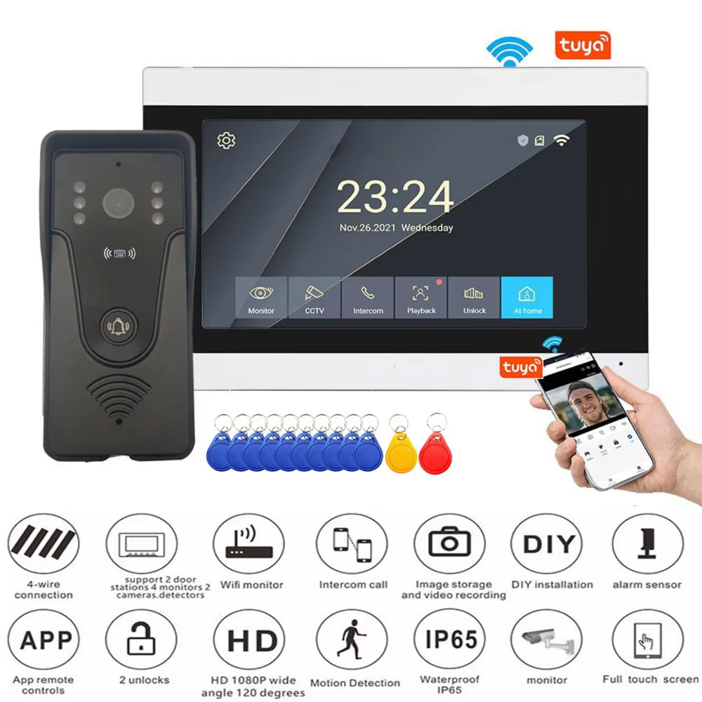 Tuya 1080P 7 Zoll Farbe Touch  – Smart Home Video Doorbell App Bewertung und Preis